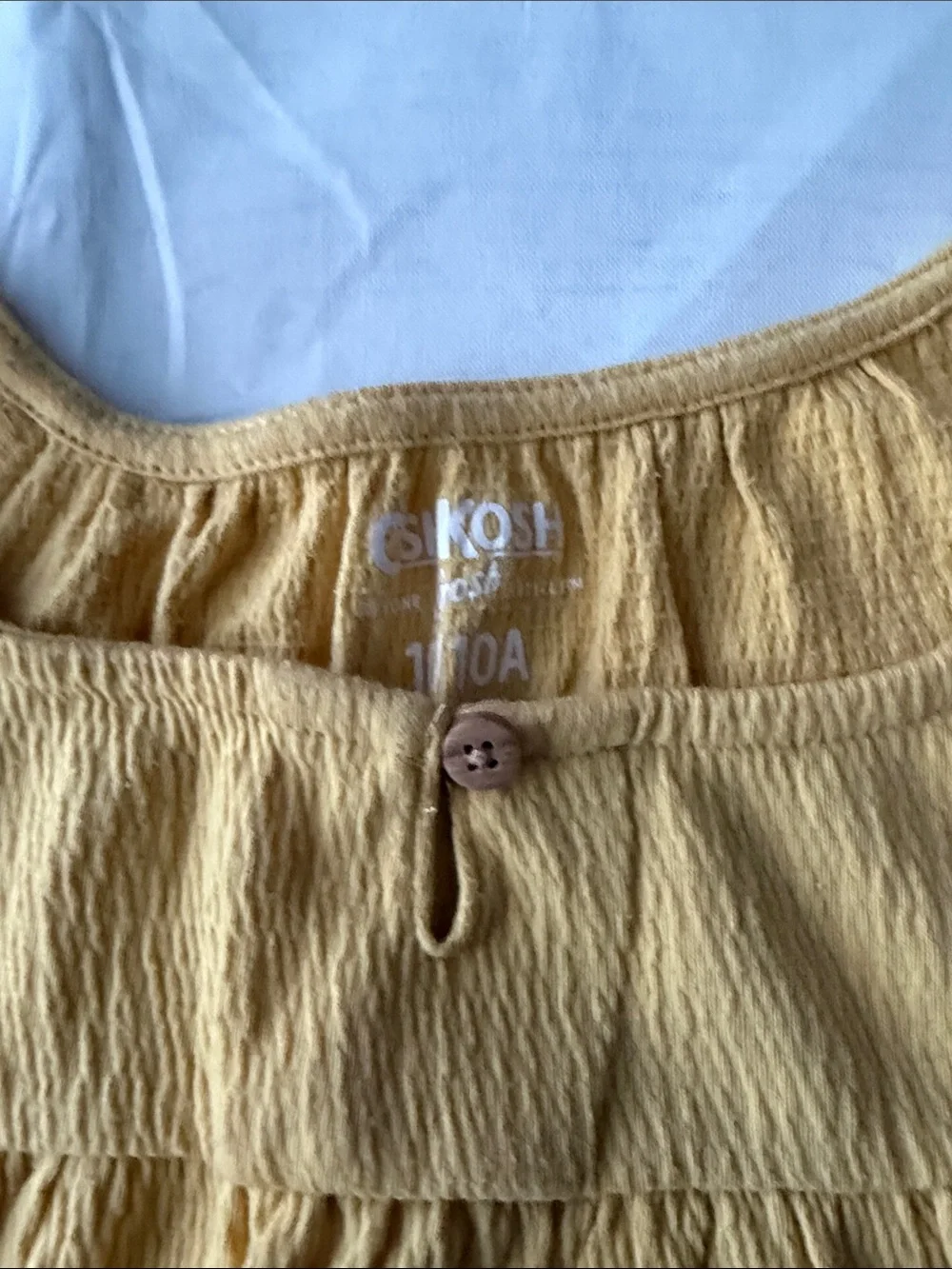 OshKosh B'gosh Yellow Eyelet & Pink Peplum Short Sleeve Tops